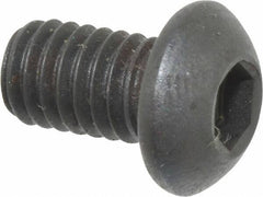 Holo-Krome - M6x1.00 Metric Coarse Hex Socket Drive, Button Screw - Grade 12.9 Alloy Steel, Black Oxide Finish, Fully Threaded, 10mm Length Under Head - Benchmark Tooling