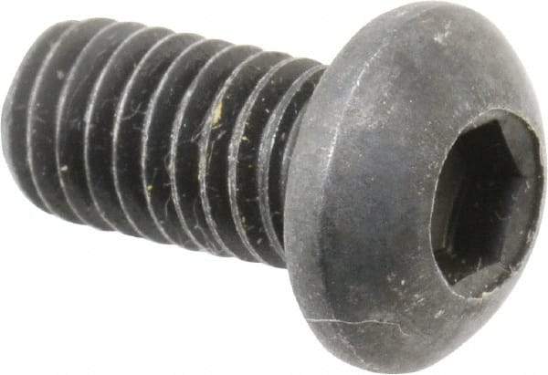 Holo-Krome - M6x1.00 Metric Coarse Hex Socket Drive, Button Screw - Grade 12.9 Alloy Steel, Black Oxide Finish, Fully Threaded, 12mm Length Under Head - Benchmark Tooling