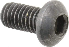 Holo-Krome - M6x1.00 Metric Coarse Hex Socket Drive, Button Screw - Grade 12.9 Alloy Steel, Black Oxide Finish, Fully Threaded, 12mm Length Under Head - Benchmark Tooling