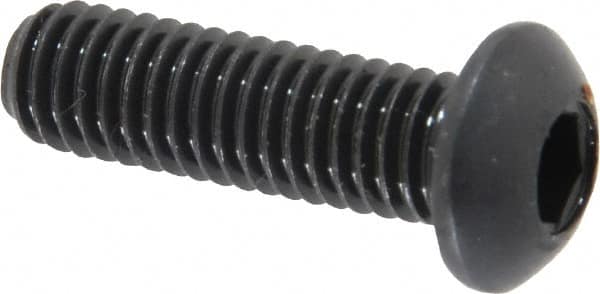 Holo-Krome - M6x1.00 Metric Coarse Hex Socket Drive, Button Screw - Grade 12.9 Alloy Steel, Black Oxide Finish, Fully Threaded, 20mm Length Under Head - Benchmark Tooling