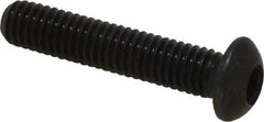 Holo-Krome - M6x1.00 Metric Coarse Hex Socket Drive, Button Screw - Grade 12.9 Alloy Steel, Black Oxide Finish, Fully Threaded, 30mm Length Under Head - Benchmark Tooling