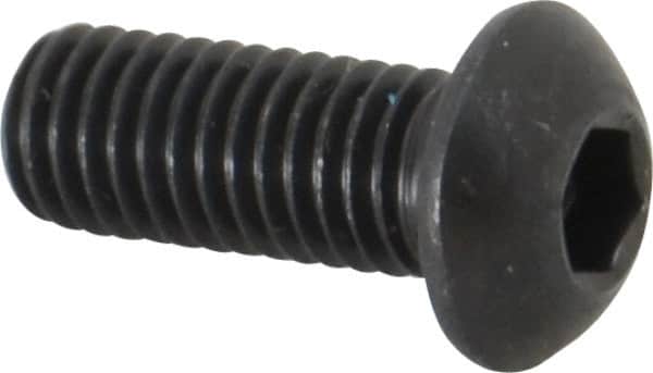 Holo-Krome - M8x1.25 Metric Coarse Hex Socket Drive, Button Screw - Grade 12.9 Alloy Steel, Black Oxide Finish, Fully Threaded, 20mm Length Under Head - Benchmark Tooling