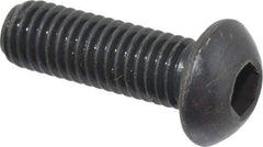 Holo-Krome - M8x1.25 Metric Coarse Hex Socket Drive, Button Screw - Grade 12.9 Alloy Steel, Black Oxide Finish, Fully Threaded, 25mm Length Under Head - Benchmark Tooling