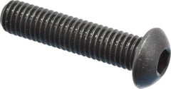 Holo-Krome - M8x1.25 Metric Coarse Hex Socket Drive, Button Screw - Grade 12.9 Alloy Steel, Black Oxide Finish, Fully Threaded, 35mm Length Under Head - Benchmark Tooling