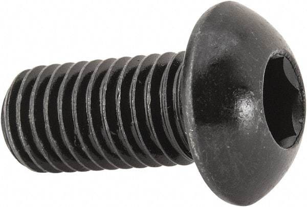 Holo-Krome - M12x1.75 Metric Coarse Hex Socket Drive, Button Screw - Grade 12.9 Alloy Steel, Black Oxide Finish, Fully Threaded, 25mm Length Under Head - Benchmark Tooling