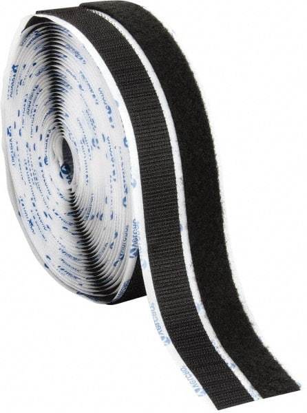 VELCRO Brand - 3/4" Wide x 10 Yd Long Adhesive Backed Hook & Loop Roll - Continuous Roll, Black - Benchmark Tooling