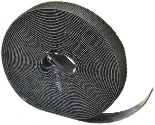 VELCRO Brand - 1" Wide x 10 Yd Long Adhesive Backed Hook & Loop Roll - Continuous Roll, Black - Benchmark Tooling