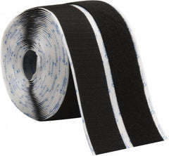 VELCRO Brand - 2" Wide x 10 Yd Long Adhesive Backed Hook & Loop Roll - Continuous Roll, Black - Benchmark Tooling