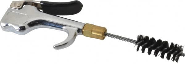 Coilhose Pneumatics - 150 Max psi Brush Tip Thumb Lever Blow Gun - 1/4 NPT, 4-1/2" Tube Length, Zinc Body, Brass Tip, Nylon Brush - Benchmark Tooling