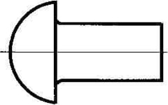 RivetKing - 1/4" Body Diam, Round Uncoated Stainless Steel Solid Rivet - 1/2" Length Under Head, Grade 18-8 - Benchmark Tooling