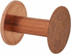Made in USA - #8 Wire Body Diam, Flat Copper Belt Rivet with Washer - 5/8" Length Under Head, 1/2" Head Diam - Benchmark Tooling