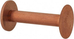 Made in USA - #8 Wire Body Diam, Flat Copper Belt Rivet with Washer - 1" Length Under Head, 1/2" Head Diam - Benchmark Tooling