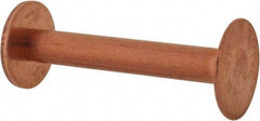 Made in USA - #8 Wire Body Diam, Flat Copper Belt Rivet with Washer - 1-1/4" Length Under Head, 1/2" Head Diam - Benchmark Tooling
