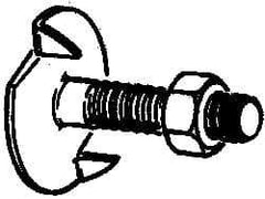 Value Collection - 5/16-18, 1-1/2" OAL, 1-3/16" Head Diam, Steel Elevator Bolt - Uncoated, Fanged Head, UNC Thread, Grade 2 - Benchmark Tooling