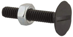 Value Collection - 1/4-20, 1-1/2" Overall Length, 23/32" Head Diam, Steel Elevator Bolt - Uncoated, Ribbed Head, UNC Thread, Grade 2 - Benchmark Tooling