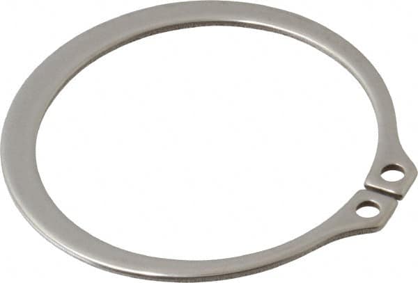 Rotor Clip - 1.886" Groove Diam, 2" Shaft Diam, Zinc-Plated Stainless Steel, Snap External Retaining Rings - 0.068" Groove Width, 0.057" Groove Depth, 0.062" Ring Thickness, Grade 15-7 Grade 632 - Benchmark Tooling