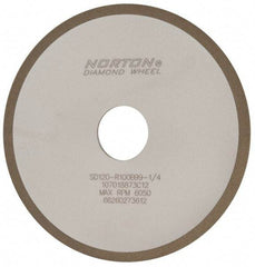 Norton - 6" Diam x 1-1/4" Hole x 1/8" Thick, 120 Grit Surface Grinding Wheel - Diamond, Type 1A1, Fine Grade, Resinoid Bond - Benchmark Tooling