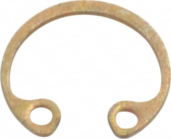 Rotor Clip - 0.015" Thick, Zinc Yellow Dichromate Finish, Steel Snap Internal Retaining Ring - 0.02" Groove Width, 0.009" Groove Depth, 0.268" Groove Diam, Grade 1060-1090 - Benchmark Tooling