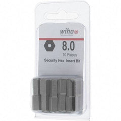 Wiha - 8mm Hex Screwdriver Bit - 1/4" Drive, 1" OAL - Benchmark Tooling