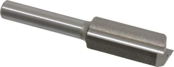 Amana Tool - 1/2" Diam, 1/4" Shank Diam, 1" Length of Cut, 2 Flute Straight Router Bit - 2-1/8" Overall Length, Carbide Tipped - Benchmark Tooling