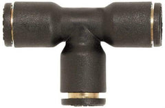 Coilhose Pneumatics - 1/4" OD, Glass Reinforced Nylon Push-to-Connect Union Tee - 225 Max psi, Tube to Tube - Benchmark Tooling