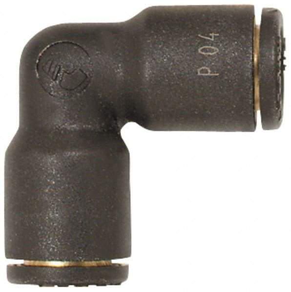 Coilhose Pneumatics - 1/2" OD, Glass Reinforced Nylon Push-to-Connect Union Elbow - 225 Max psi, Black - Benchmark Tooling