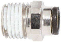 Coilhose Pneumatics - 3/8" OD, 1/4 NPT, Glass Reinforced Nylon/Nickel Plated Brass Push-to-Connect Male Connector - 225 Max psi, Tube to Male NPT - Benchmark Tooling