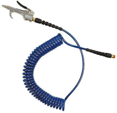 Coilhose Pneumatics - 3/16" ID Hose & Blow Gun Assembly - 15' Long Hose, 1/4" Inlet, MPT Thread - Benchmark Tooling