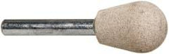 Cratex - 3/4" Head Diam x 1" Thickness, A23, Inverted Cone Radius End, Aluminum Oxide Mounted Point - Fine Grade, 120 Grit, 24,370 RPM - Benchmark Tooling