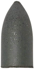 Cratex - 7/8" Max Diam x 1-3/4" Long, Cone, Rubberized Point - Fine Grade, Silicon Carbide, 1/4" Arbor Hole, Unmounted - Benchmark Tooling