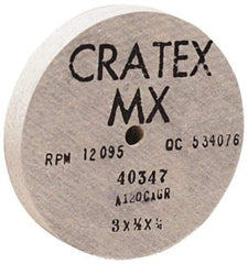 Cratex - 6" Diam x 1/2" Hole x 1" Thick, 54 Grit Surface Grinding Wheel - Aluminum Oxide, Type 1, Coarse Grade, 6,050 Max RPM, No Recess - Benchmark Tooling