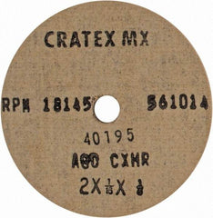 Cratex - 2" Diam x 1/4" Hole x 1/16" Thick, 80 Grit Surface Grinding Wheel - Aluminum Oxide, Type 1, Medium Grade, 18,145 Max RPM, No Recess - Benchmark Tooling