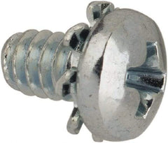 Value Collection - #4-40 UNC, 3/16" Length Under Head Phillips Drive Machine Screw - Pan Head, Grade J82 Steel, Zinc-Plated Finish, External Tooth - Benchmark Tooling