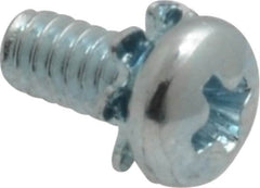 Value Collection - #4-40 UNC, 1/4" Length Under Head Phillips Drive Machine Screw - Pan Head, Grade J82 Steel, Zinc-Plated Finish, External Tooth - Benchmark Tooling