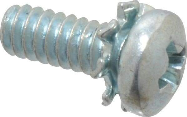 Value Collection - #4-40 UNC, 5/16" Length Under Head Phillips Drive Machine Screw - Pan Head, Grade J82 Steel, Zinc-Plated Finish, External Tooth - Benchmark Tooling