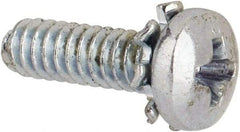 Value Collection - #4-40 UNC, 3/8" Length Under Head Phillips Drive Machine Screw - Pan Head, Grade J82 Steel, Zinc-Plated Finish, External Tooth - Benchmark Tooling