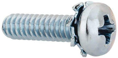 Value Collection - #4-40 UNC, 7/16" Length Under Head Phillips Drive Machine Screw - Pan Head, Grade J82 Steel, Zinc-Plated Finish, External Tooth - Benchmark Tooling
