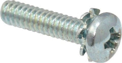 Value Collection - #4-40 UNC, 1/2" Length Under Head Phillips Drive Machine Screw - Pan Head, Grade J82 Steel, Zinc-Plated Finish, External Tooth - Benchmark Tooling
