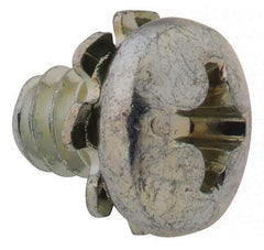 Value Collection - #6-32 UNC, 3/16" Length Under Head Phillips Drive Machine Screw - Pan Head, Grade J82 Steel, Zinc-Plated Finish, External Tooth - Benchmark Tooling