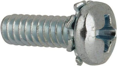 Value Collection - #6-32 UNC, 7/16" Length Under Head Phillips Drive Machine Screw - Pan Head, Grade J82 Steel, Zinc-Plated Finish, External Tooth - Benchmark Tooling