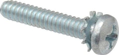 Value Collection - #6-32 UNC, 3/4" Length Under Head Phillips Drive Machine Screw - Pan Head, Grade J82 Steel, Zinc-Plated Finish, External Tooth - Benchmark Tooling