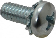 Value Collection - #8-32 UNC, 3/8" Length Under Head Phillips Drive Machine Screw - Pan Head, Grade J82 Steel, Zinc-Plated Finish, External Tooth - Benchmark Tooling