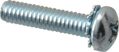 Value Collection - #8-32 UNC, 3/4" Length Under Head Phillips Drive Machine Screw - Pan Head, Grade J82 Steel, Zinc-Plated Finish, External Tooth - Benchmark Tooling