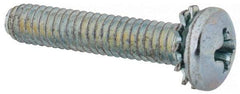Value Collection - #8-32 UNC, 7/8" Length Under Head Phillips Drive Machine Screw - Pan Head, Grade J82 Steel, Zinc-Plated Finish, External Tooth - Benchmark Tooling
