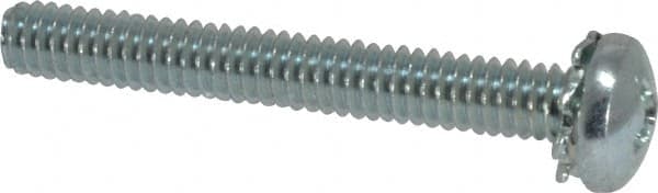 Value Collection - #8-32 UNC, 1-1/4" Length Under Head Phillips Drive Machine Screw - Pan Head, Grade J82 Steel, Zinc-Plated Finish, External Tooth - Benchmark Tooling