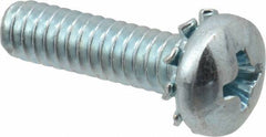 Value Collection - #10-24 UNC, 3/4" Length Under Head Phillips Drive Machine Screw - Pan Head, Grade J82 Steel, Zinc-Plated Finish, External Tooth - Benchmark Tooling