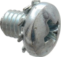 Value Collection - #10-32 UNF, 1/4" Length Under Head Phillips Drive Machine Screw - Pan Head, Grade J82 Steel, Zinc-Plated Finish, External Tooth - Benchmark Tooling