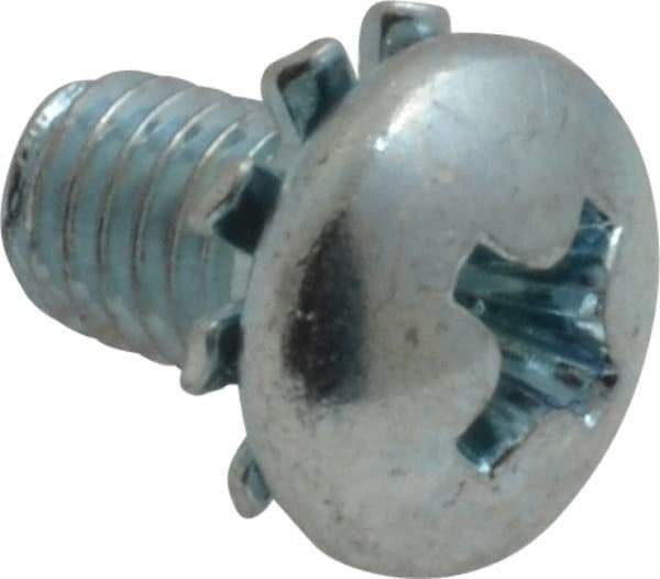 Value Collection - #10-32 UNF, 5/16" Length Under Head Phillips Drive Machine Screw - Pan Head, Grade J82 Steel, Zinc-Plated Finish, External Tooth - Benchmark Tooling
