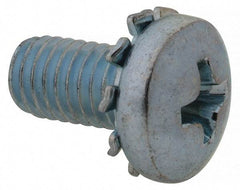 Value Collection - #10-32 UNF, 3/8" Length Under Head Phillips Drive Machine Screw - Pan Head, Grade J82 Steel, Zinc-Plated Finish, External Tooth - Benchmark Tooling