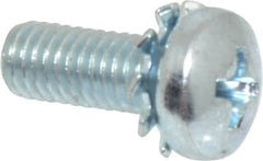 Value Collection - #10-32 UNF, 1/2" Length Under Head Phillips Drive Machine Screw - Pan Head, Grade J82 Steel, Zinc-Plated Finish, External Tooth - Benchmark Tooling